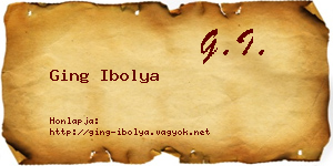 Ging Ibolya névjegykártya